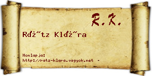 Rátz Klára névjegykártya